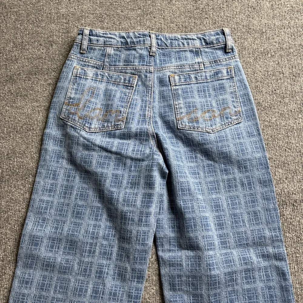 Anthropologie Damson Madder Tovie Laser Check Jeans Women's US 4 UK 8 Indie NWT